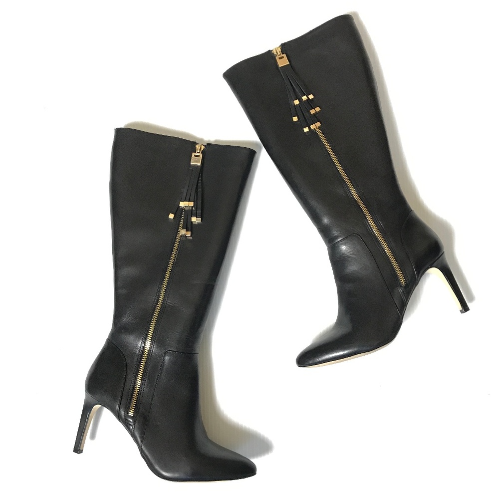 INC Leather Knee High Wide Calf Pointed Toe Boots